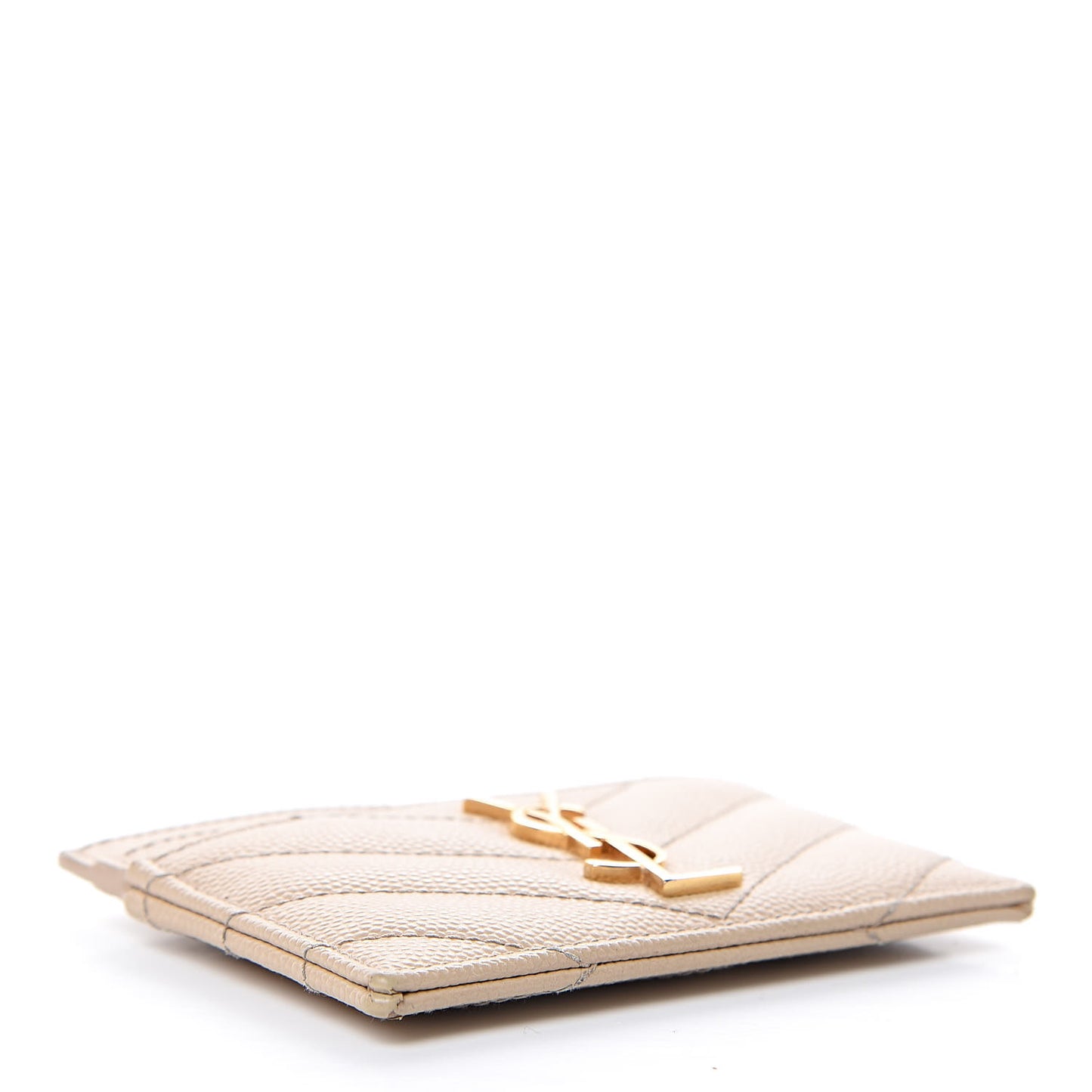 Grain De Poudre Matelasse Chevron Monogram Credit Card Case Cork