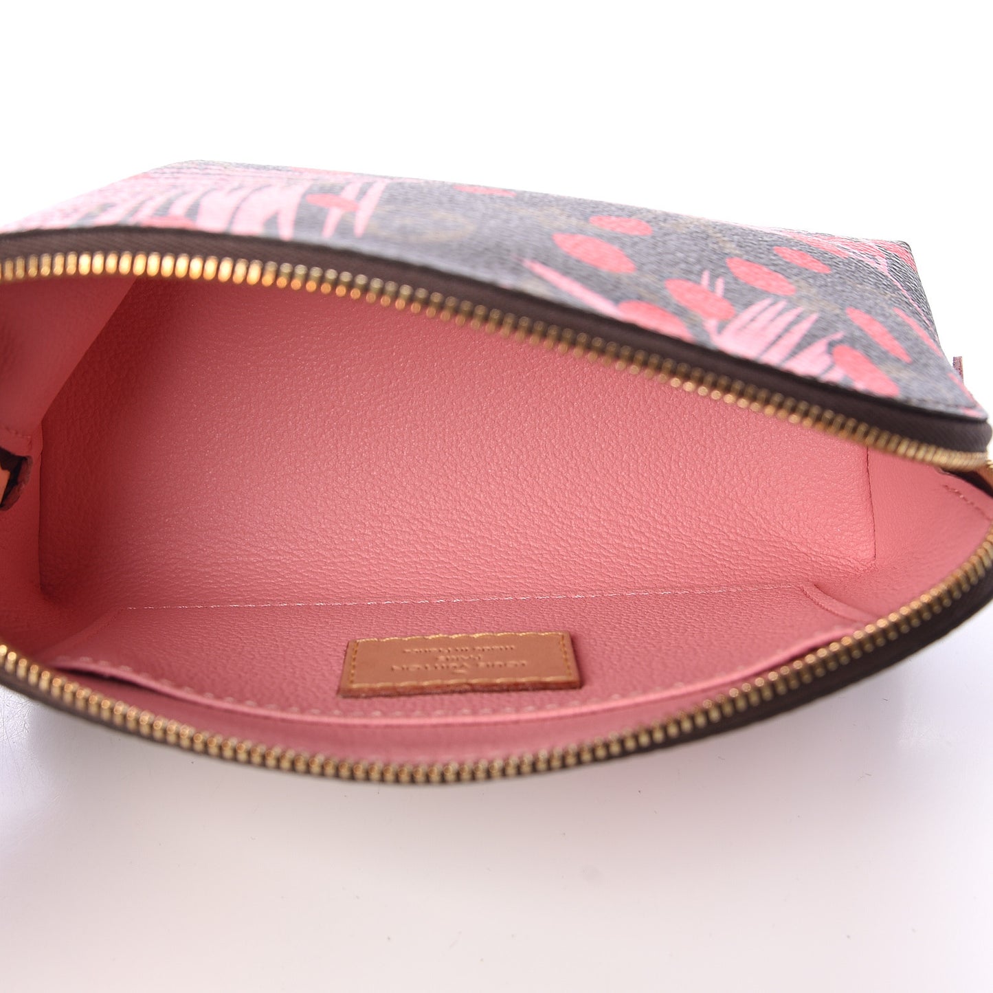 Monogram Jungle Dots Cosmetic Pouch Sugar Pink Poppy