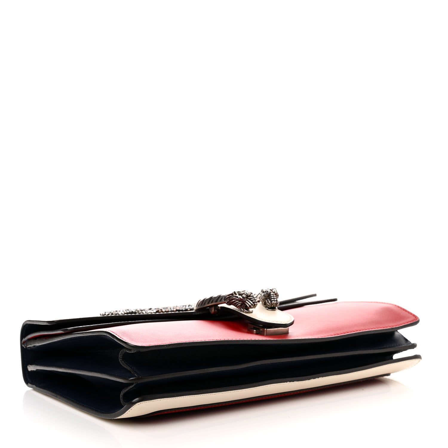 Gucci Calfskin Bee Embroidered Medium Dionysus Shoulder Bag White Blue Hibiscus Red 4 of 13