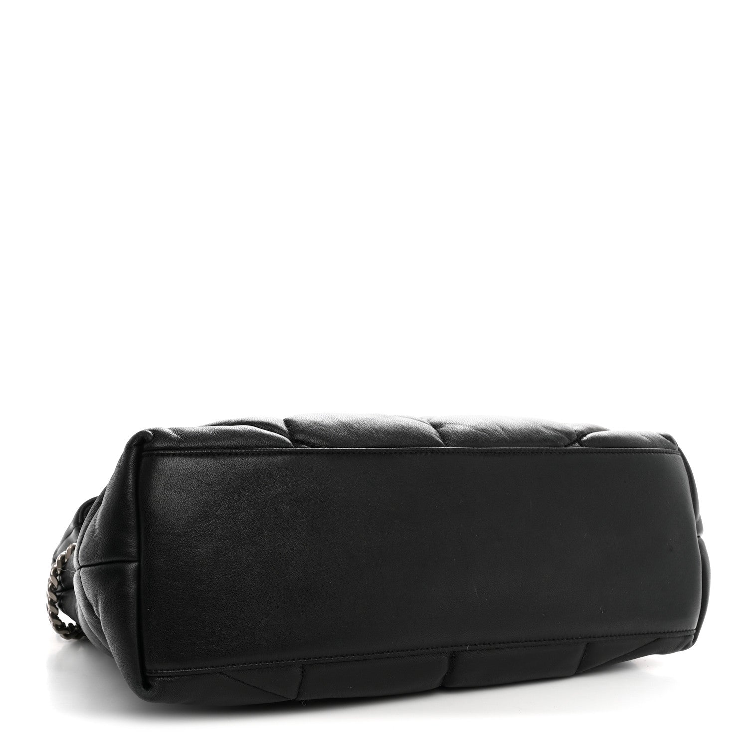 Saint Laurent Lambskin Quilted Medium Loulou Puffer Monogram Chain Satchel Black 4 of 11