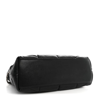 Saint Laurent Lambskin Quilted Medium Loulou Puffer Monogram Chain Satchel Black 4 of 11