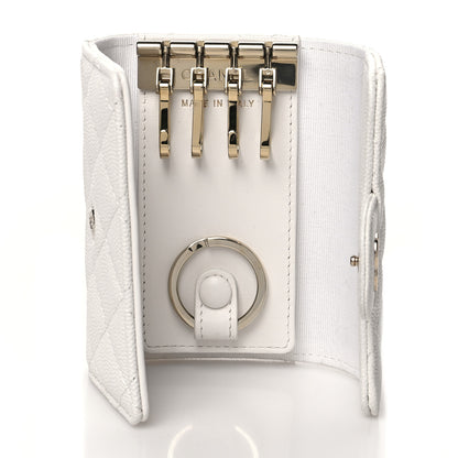 Chanel Caviar Quilted Classic 4 Key Holder Wallet White 5 of 10