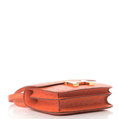 Hermes Ostrich Constance 18 Tangerine 4 of 11