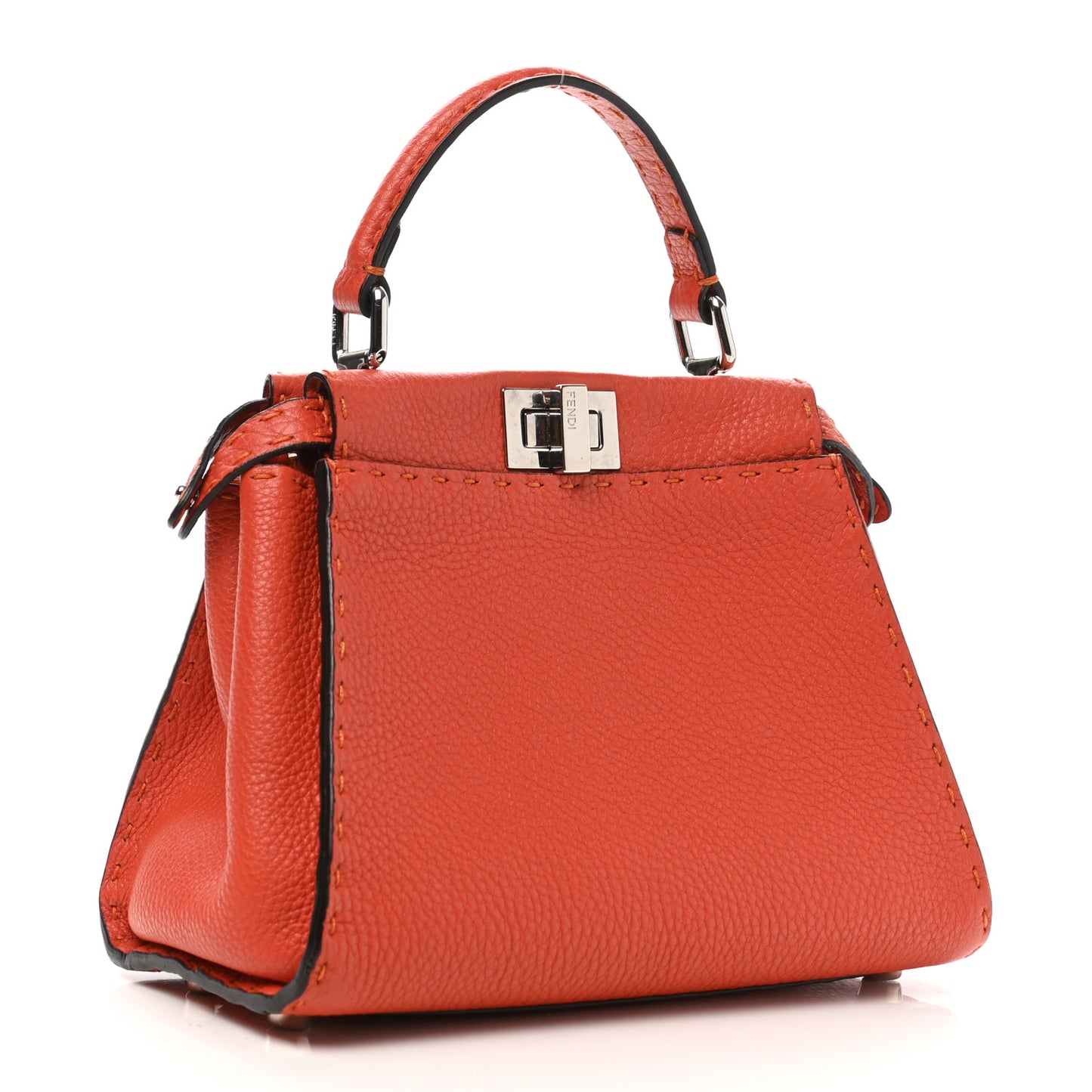 Cuoio Romano Selleria Mini Peekaboo Iconic Satchel Dark Orange