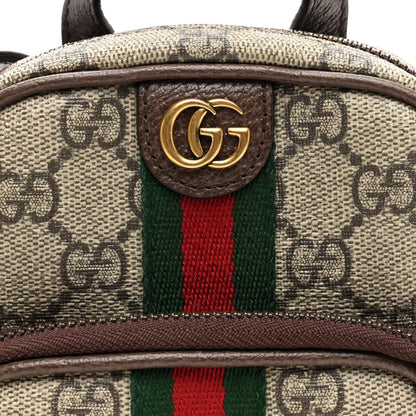 Gucci GG Supreme Monogram Web Mini Ophidia Double Zip Messenger Bag Beige New Acero 8 of 11