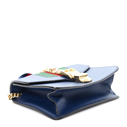 Gucci Calfskin Mini Sylvie Chain Shoulder Bag Blue Agata 4 of 11