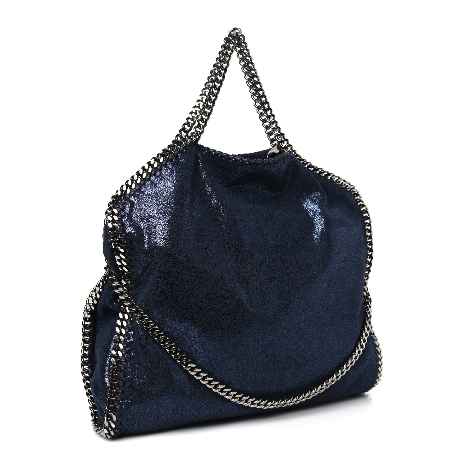 Stella McCartney Shaggy Deer Falabella Fold Over Tote Navy 3 of 8