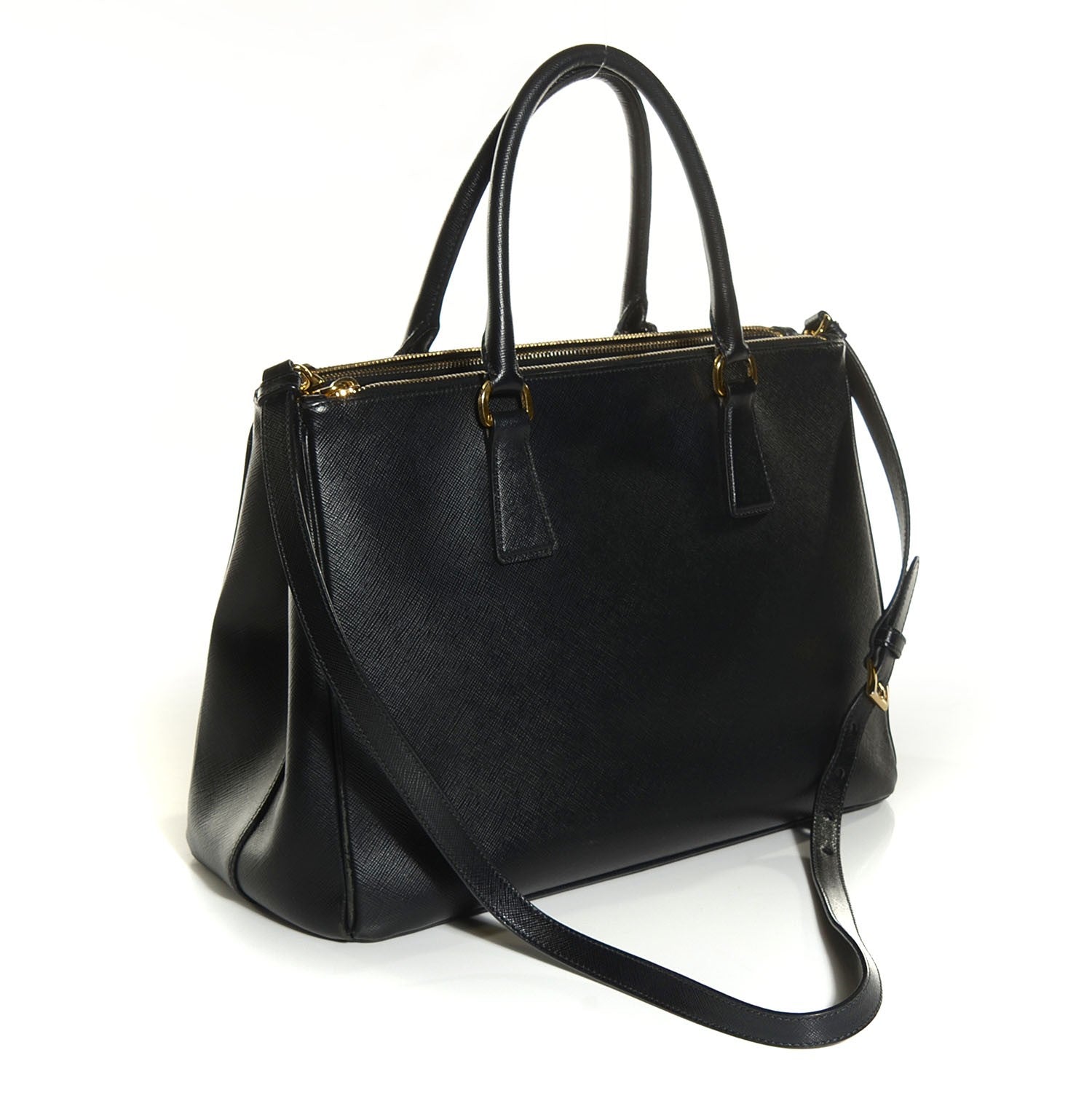 Prada Saffiano Lux Medium Double Zip Tote Nero Black 3 of 10