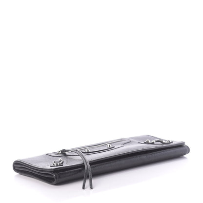 Balenciaga Agneau Classic Silver Hardware Long Clutch Black 4 of 11