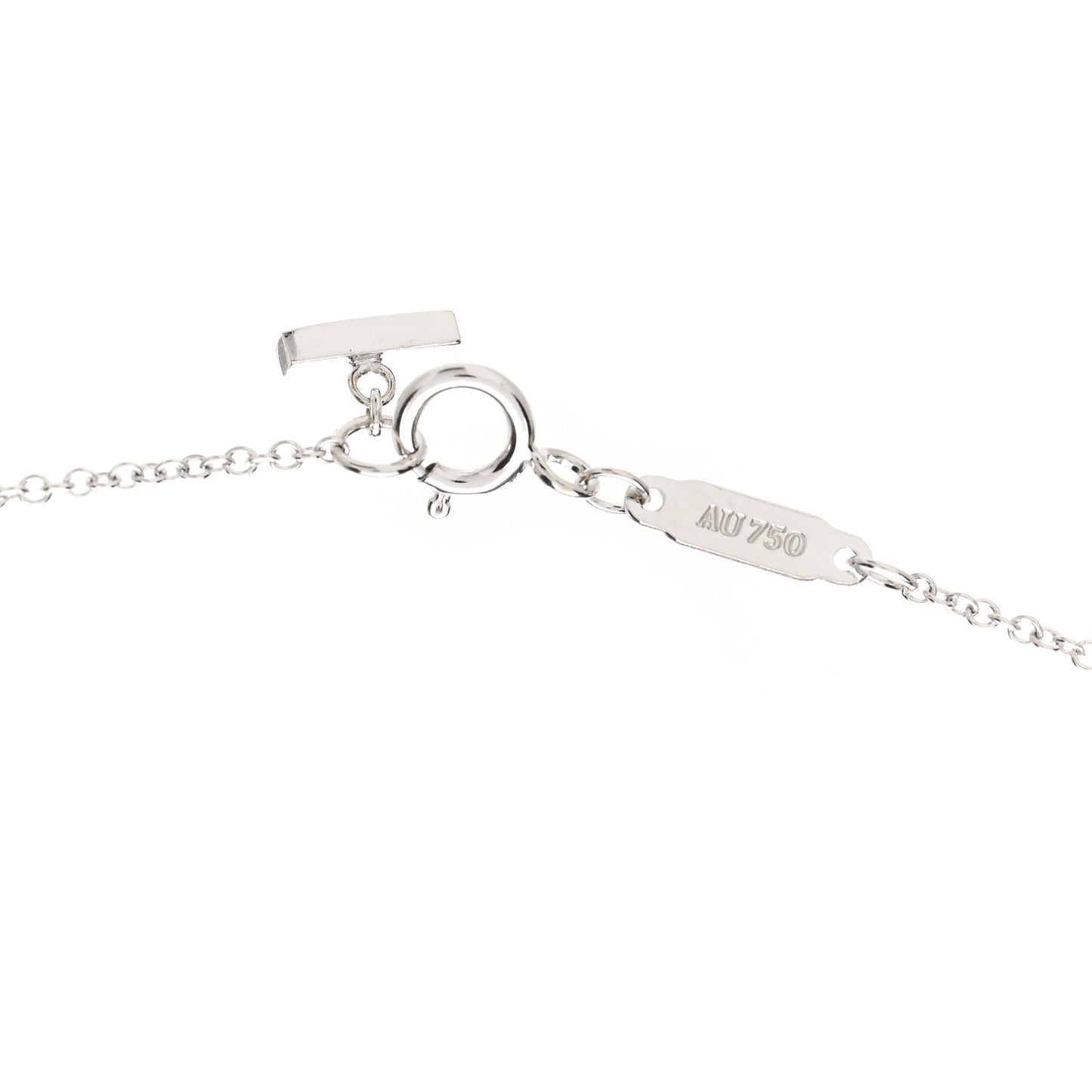 18K White Gold Small T Smile Pendant Necklace