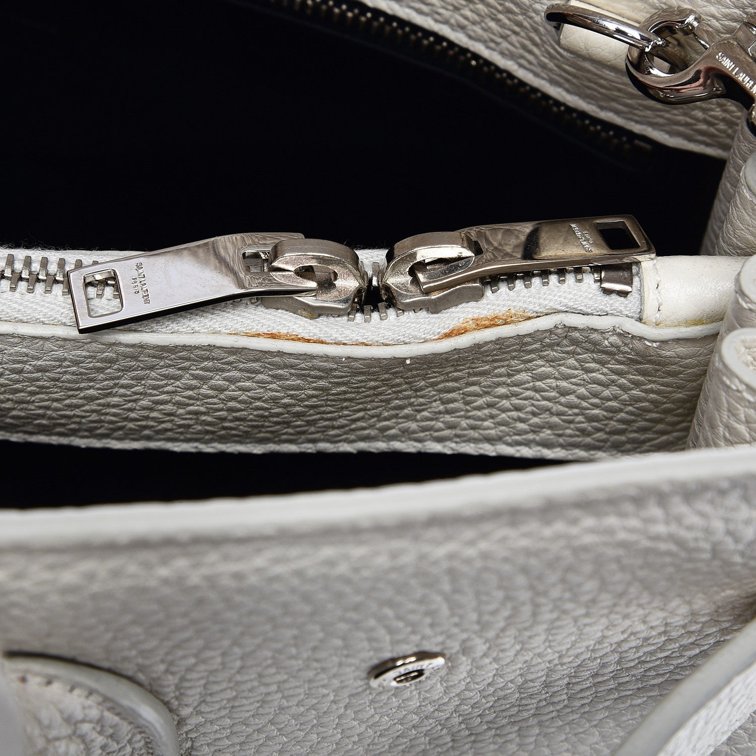 Saint Laurent Grained Calfskin Small Sac De Jour Dove White 19 of 20