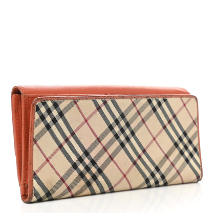 Burberry Calfskin House Check Continental Flap Wallet Orange 3 of 22