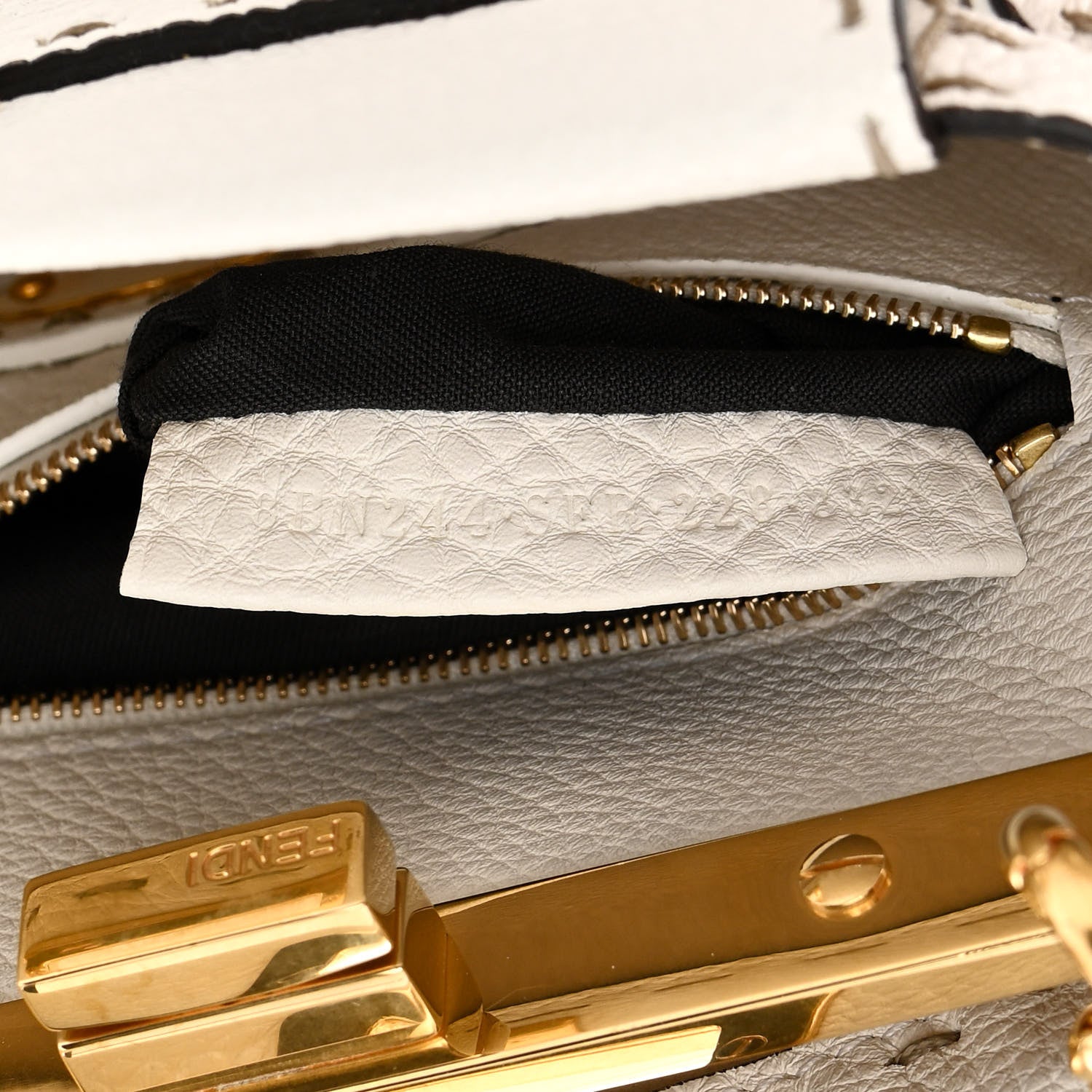 Fendi Cuoio Romano Selleria Mini Peekaboo Iconic Satchel White 8 of 14