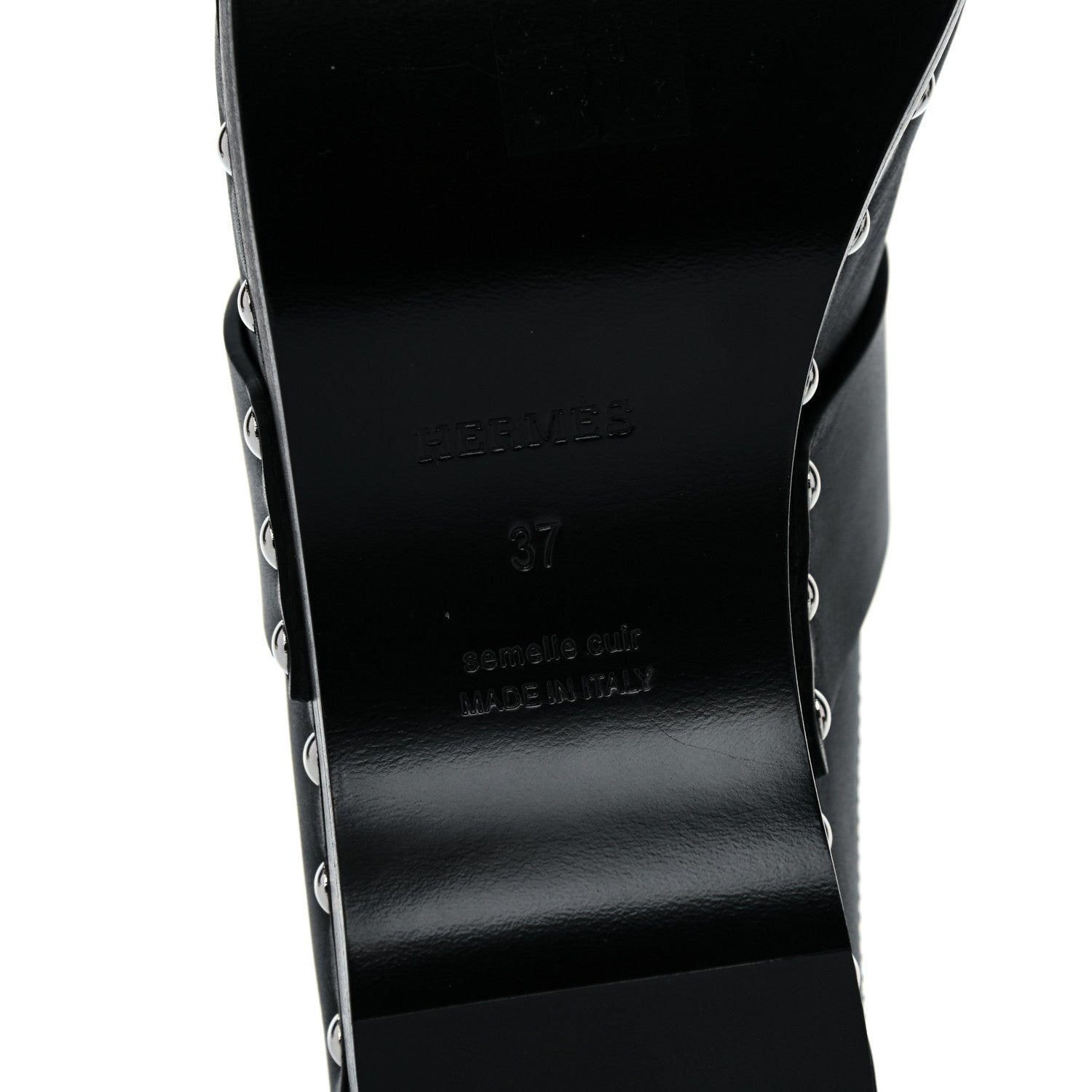 Hermes Calfskin Calya Mules 37 Black 6 of 14