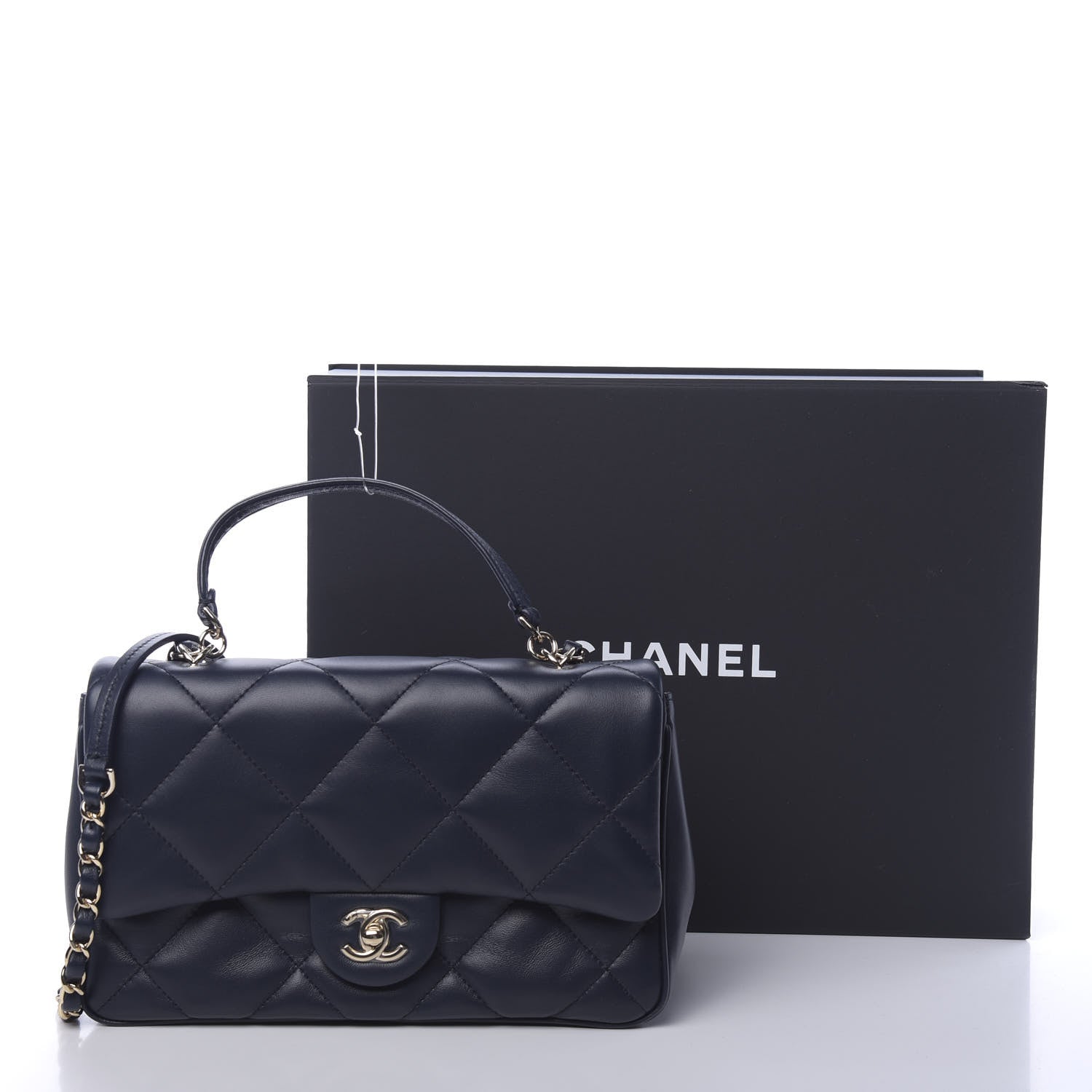Chanel Lambskin Quilted Easy Carry Flap Navy 11 of 11