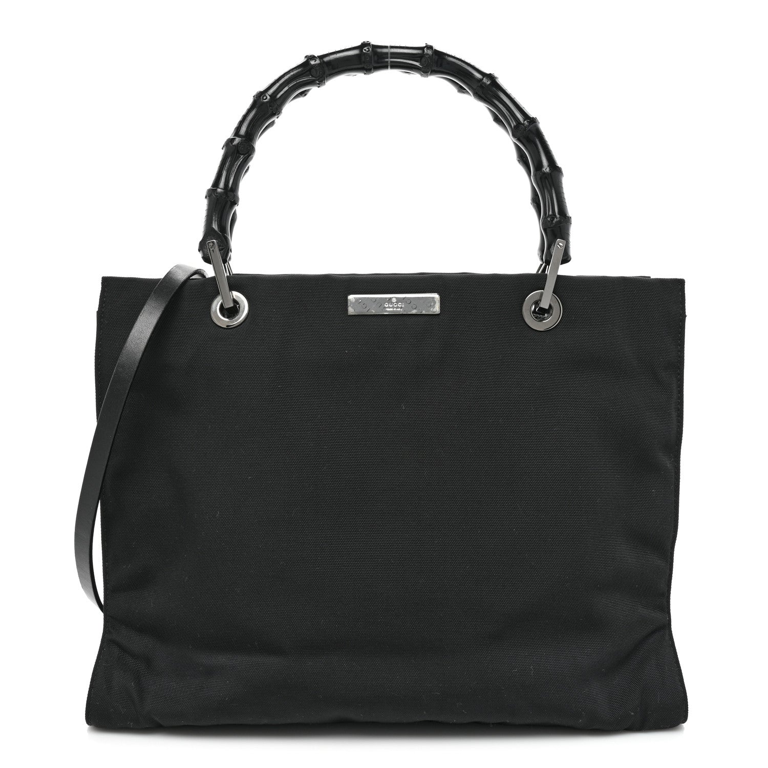 Gucci Nylon Bamboo Handle Bag Black 1 of 10
