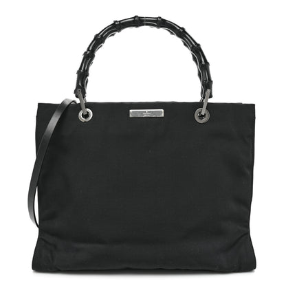 Gucci Nylon Bamboo Handle Bag Black 1 of 10