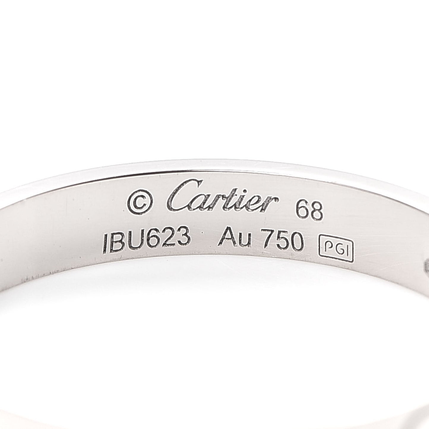18K White Gold 3.5mm LOVE Wedding Band Ring 68 12.25