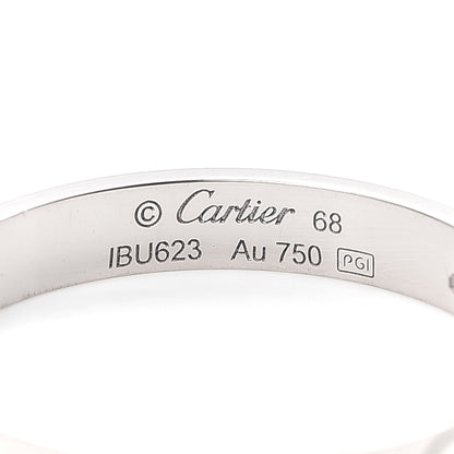 Cartier 18K White Gold 3.5mm LOVE Wedding Band Ring 68 12.25 4 of 6