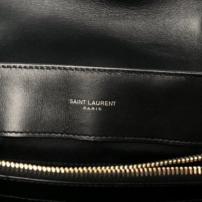 Saint Laurent Calfskin Y Quilted Monogram Medium Loulou Chain Satchel Black 6 of 11