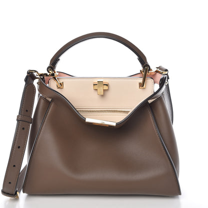 Fendi Vitello Tahiti Burro Bi-Color Medium Peekaboo Iconic Essentially Satchel Maya Camelia Confetto 4 of 15