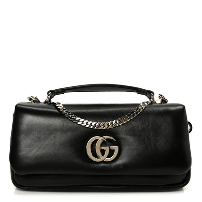 Gucci Lambskin Small GG Milano Top Handle Shoulder Bag Black 1 of 11