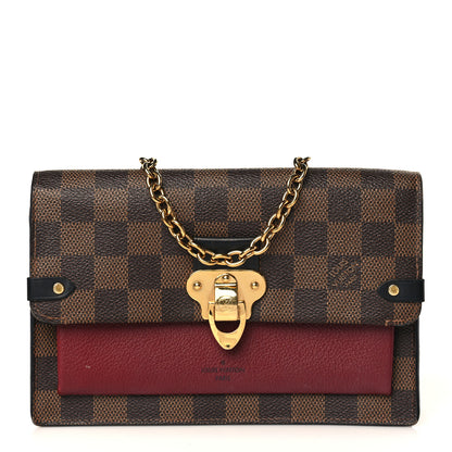 Louis Vuitton Damier Ebene Vavin Chain Wallet Red 1 of 8