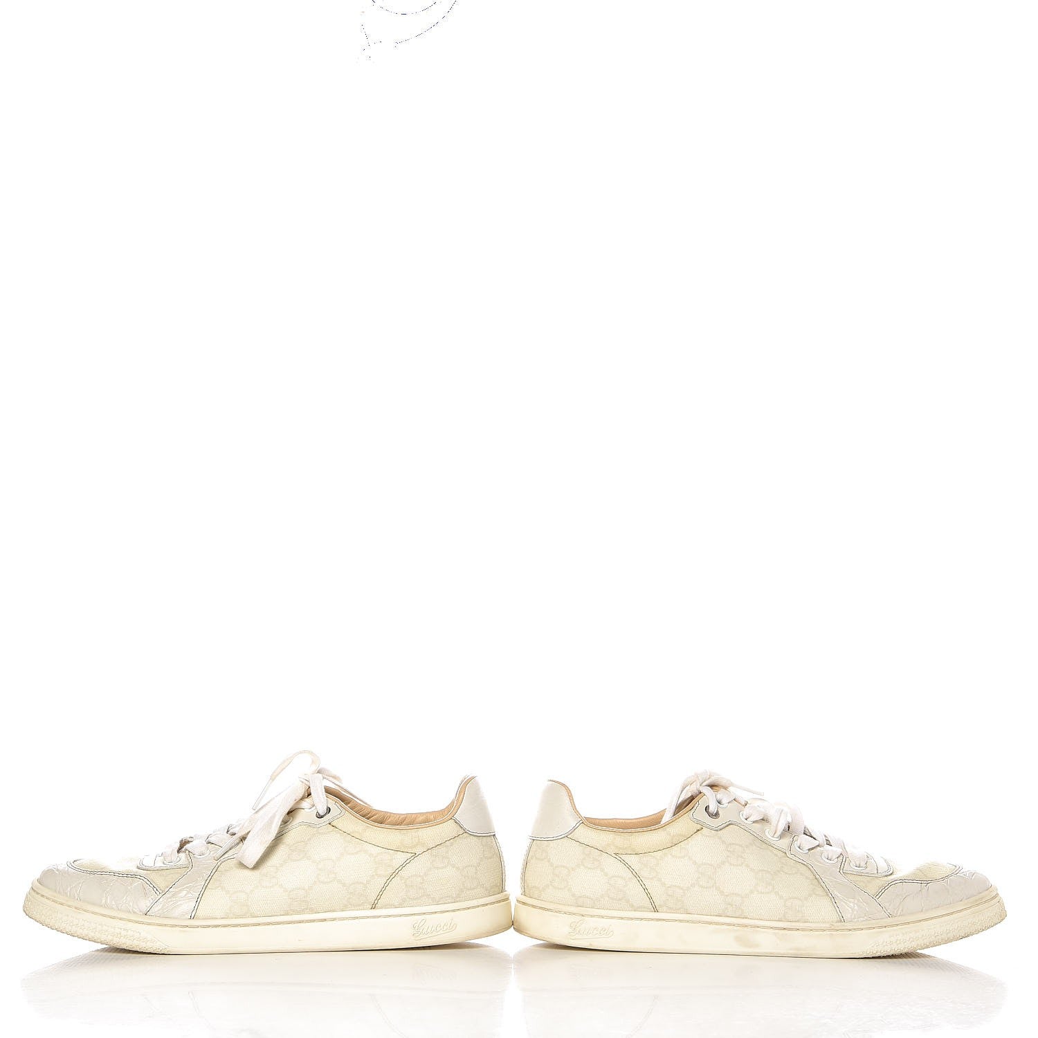 Gucci GG Plus Monogram Alligator Coda Low Sneakers 39.5 White 5 of 15