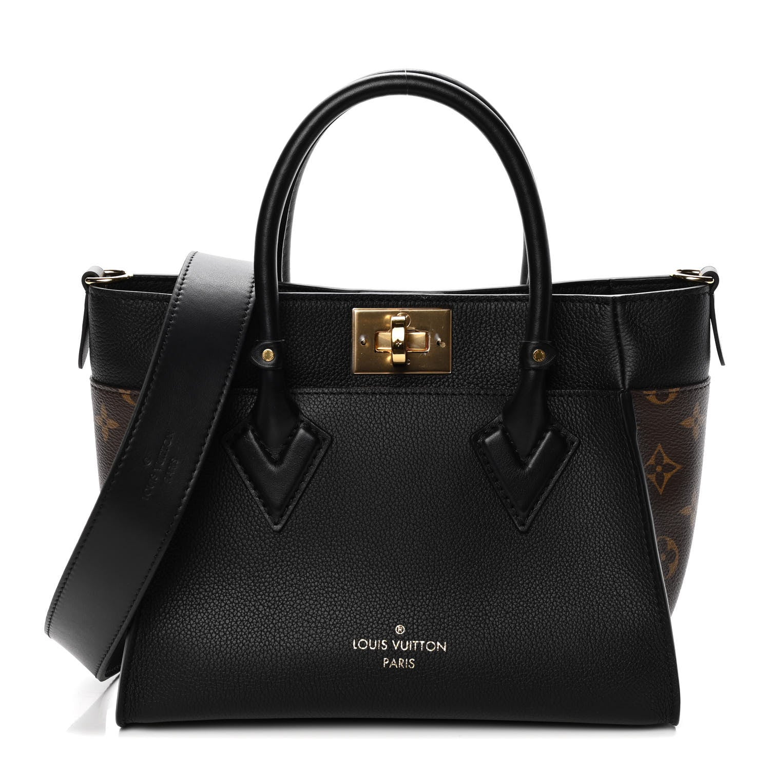 Louis Vuitton Calfskin Monogram On My Side PM Black 1 of 12