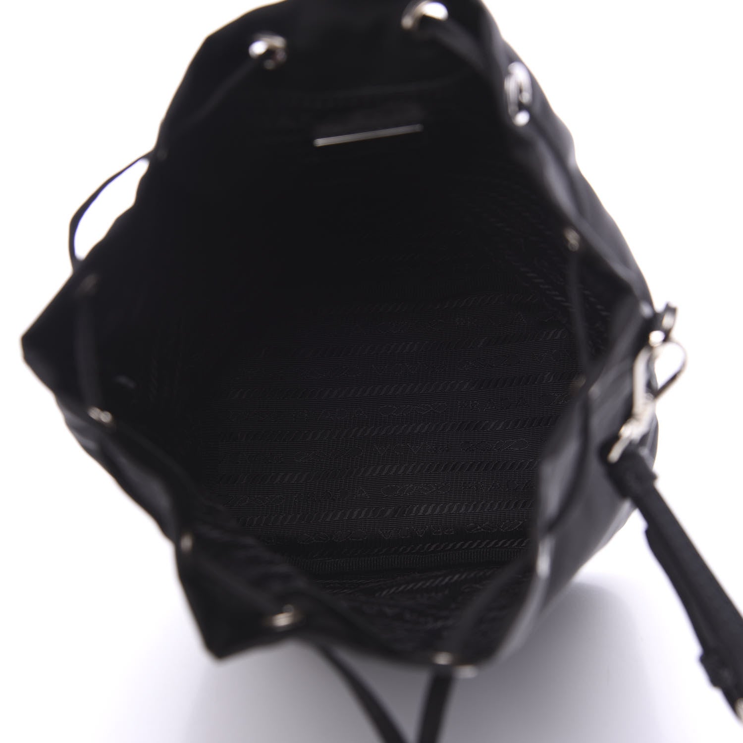 Prada Saffiano Tessuto Nylon Vela Bucket Wristlet Black 4 of 8