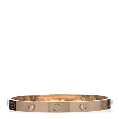 Cartier 18K Yellow Gold 4 Diamond LOVE Bracelet 18 1 of 5