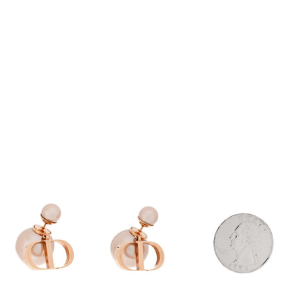 Christian Dior Metal Pearl Tribales Earrings Pink Gold 2 of 4