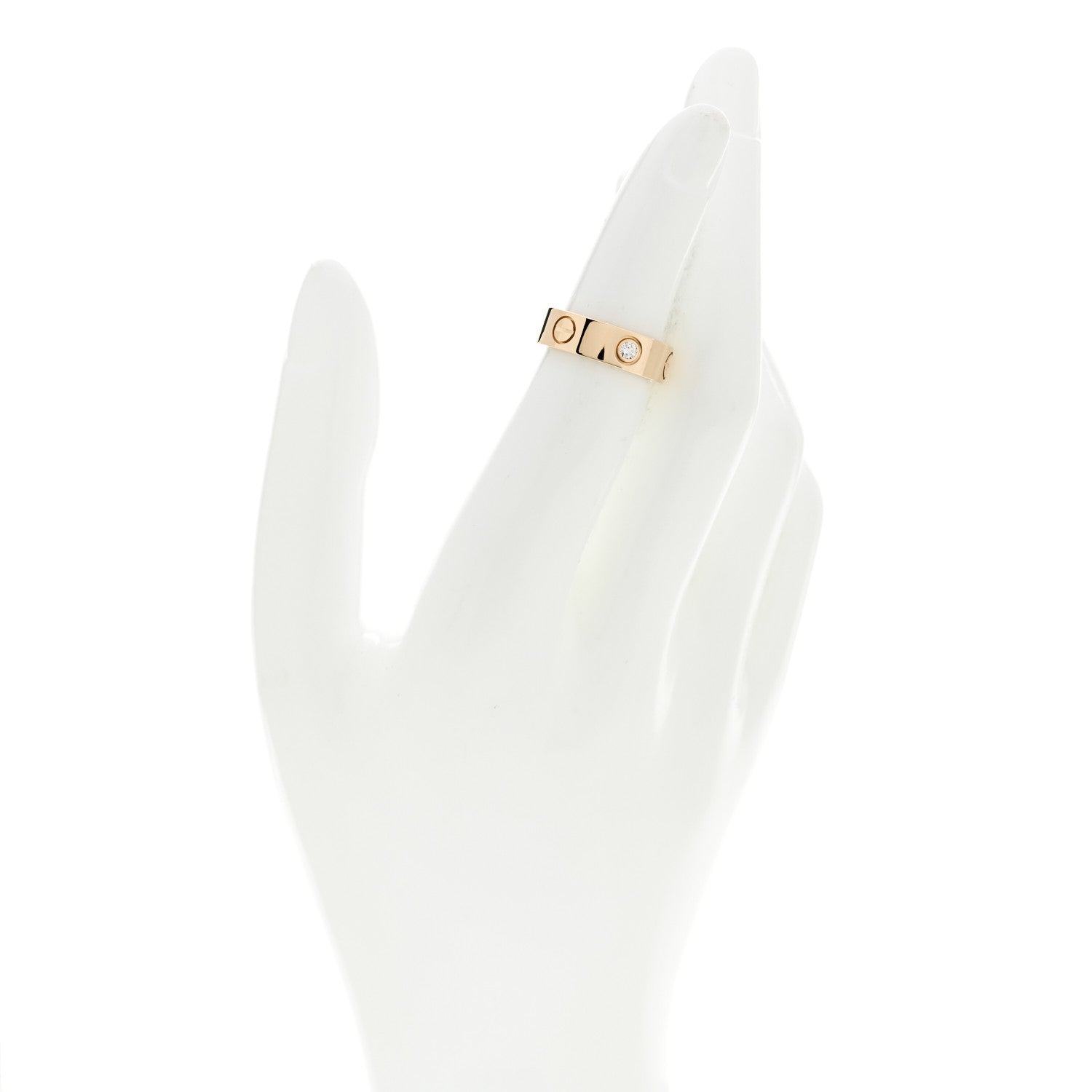 Cartier 18K Yellow Gold 3 Diamond 5.5mm LOVE Ring 48 4.5 3 of 4
