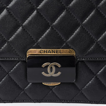 Chanel Sheepskin Quilted Large Beauty Lock Flap Black 7 of 12