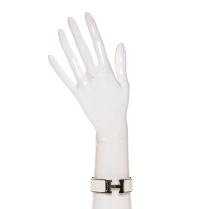Hermes Enamel Wide Clic Clac H Bracelet PM White 2 of 5