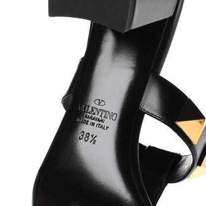 Valentino Garavani Calfskin Roman Stud 60mm Slide Sandals 38.5 Black 7 of 9