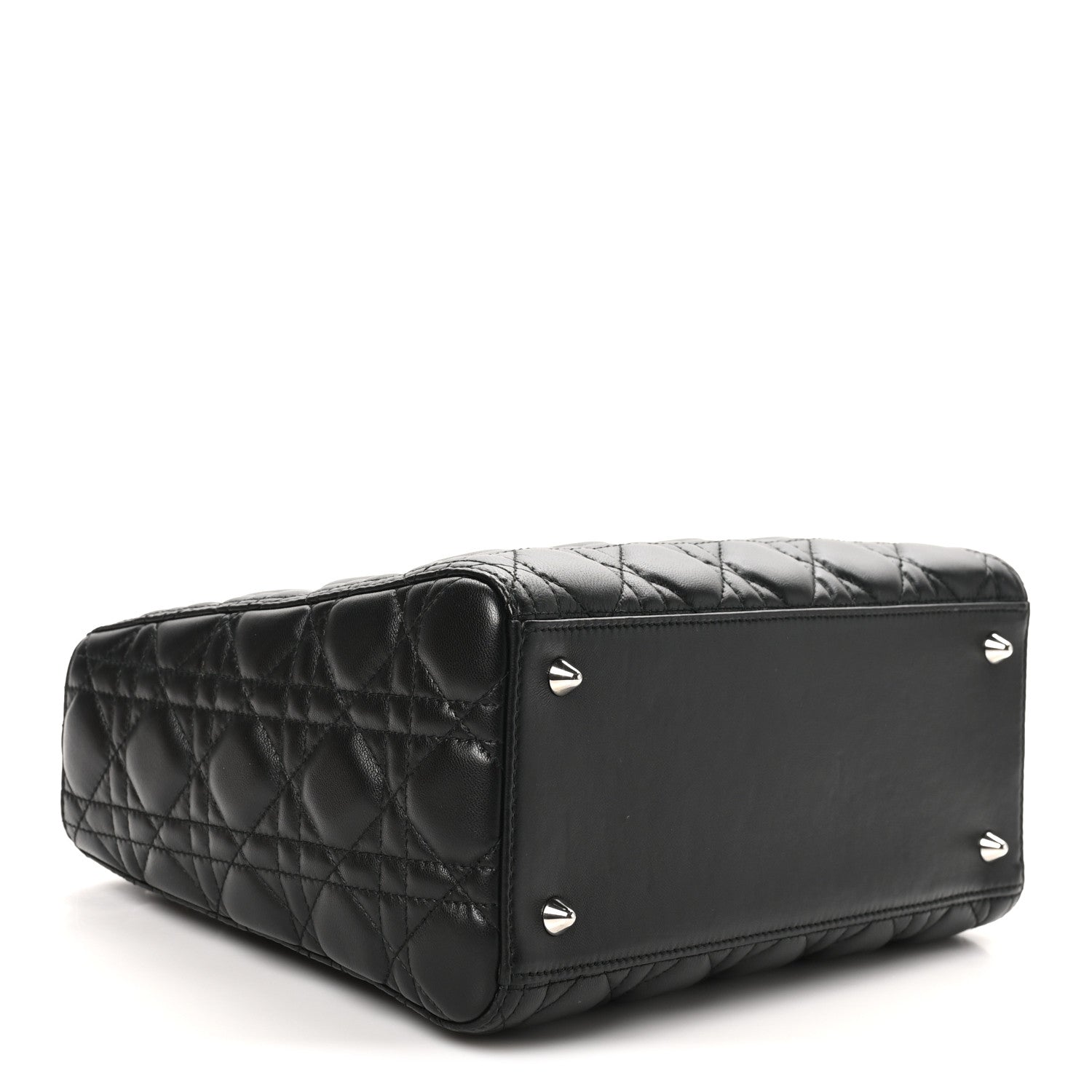 Christian Dior Lambskin Cannage Medium Lady Dior Black 9 of 10