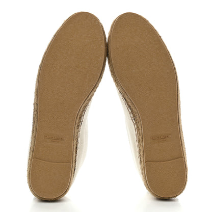 Saint Laurent Canvas Elba Logo Embroidered Espadrilles 38 Panna 5 of 10