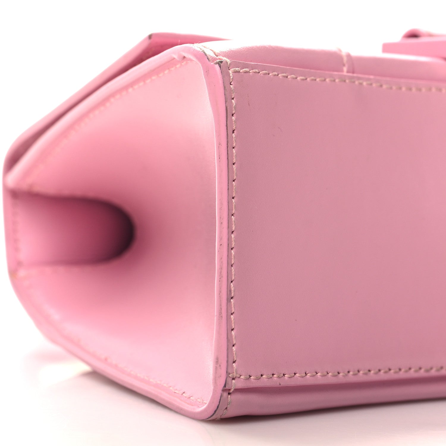 Balenciaga Shiny Box Calfskin Tonal B Hourglass Top Handle Bag XS Candy Pink 9 of 12