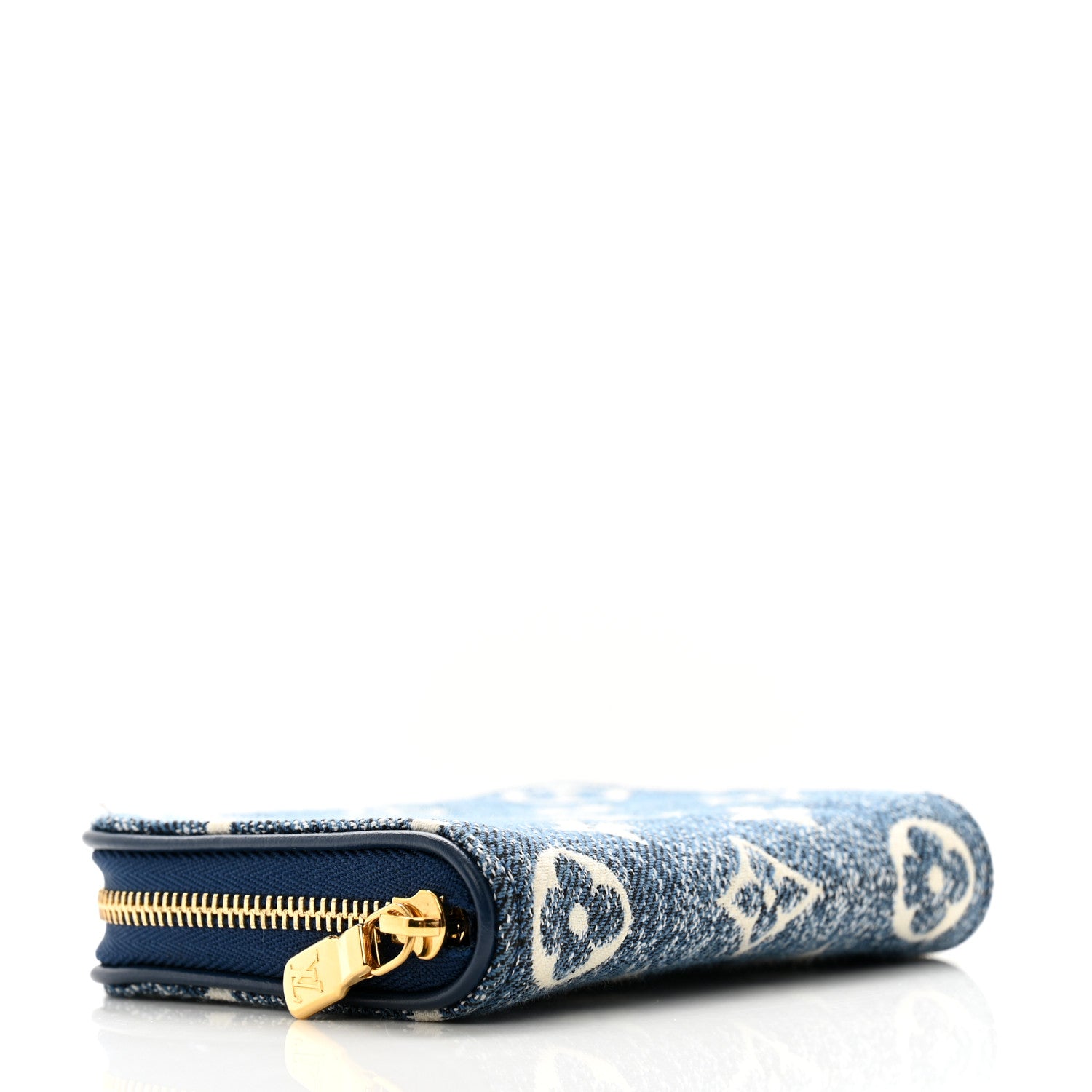 Louis Vuitton Denim Monogram Jacquard Zippy Coin Purse Bleu 4 of 9