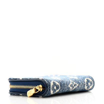 Louis Vuitton Denim Monogram Jacquard Zippy Coin Purse Bleu 4 of 9