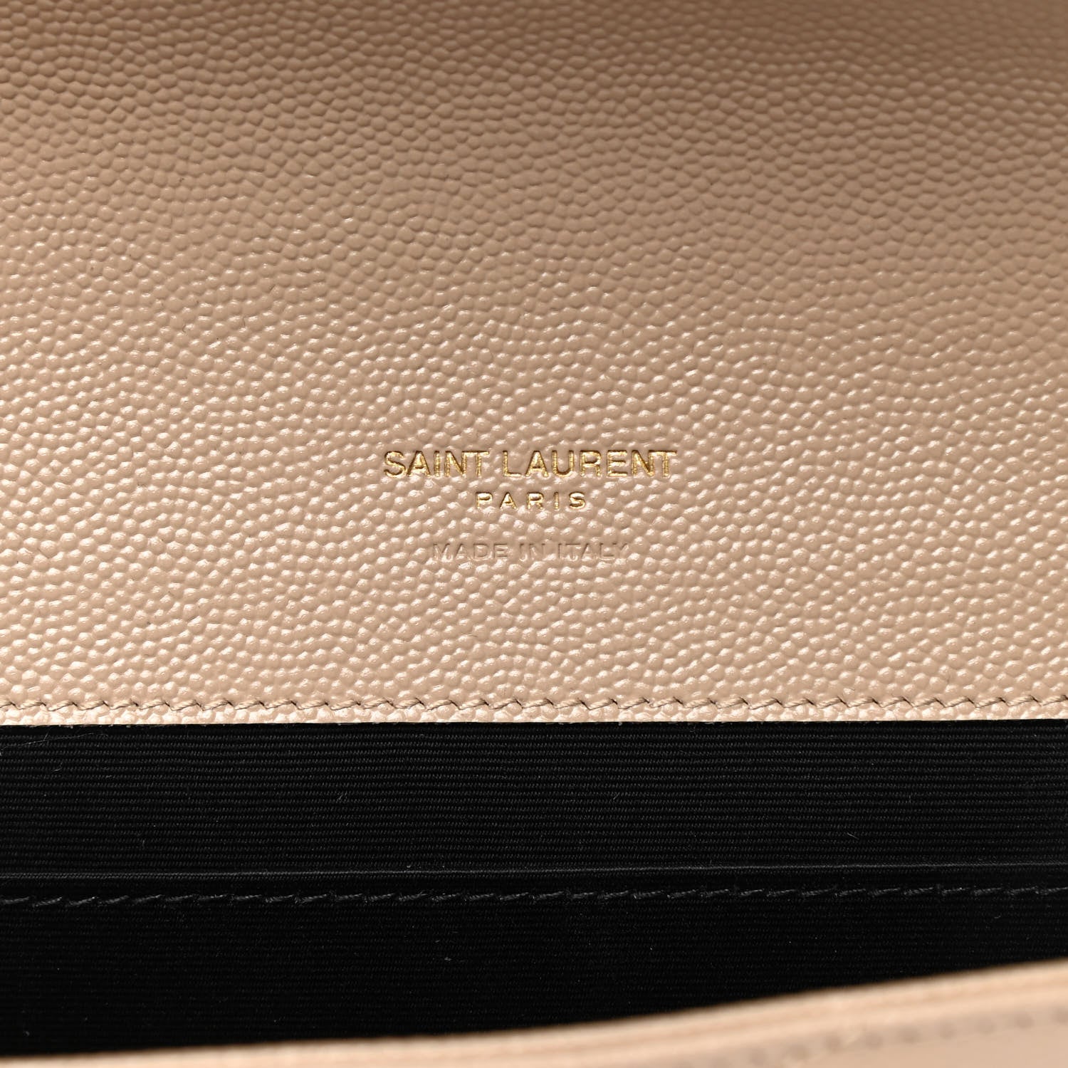 Saint Laurent Grain De Poudre Matelasse Chevron Monogram Envelope Clutch Dark Beige 6 of 8