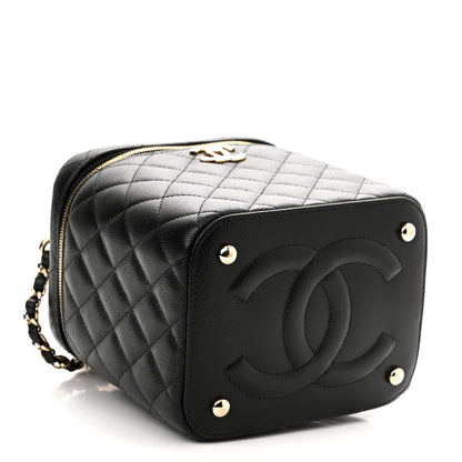 Chanel Caviar Quilted Small Top Handle Vanity Case With Chain Black 3 of 9