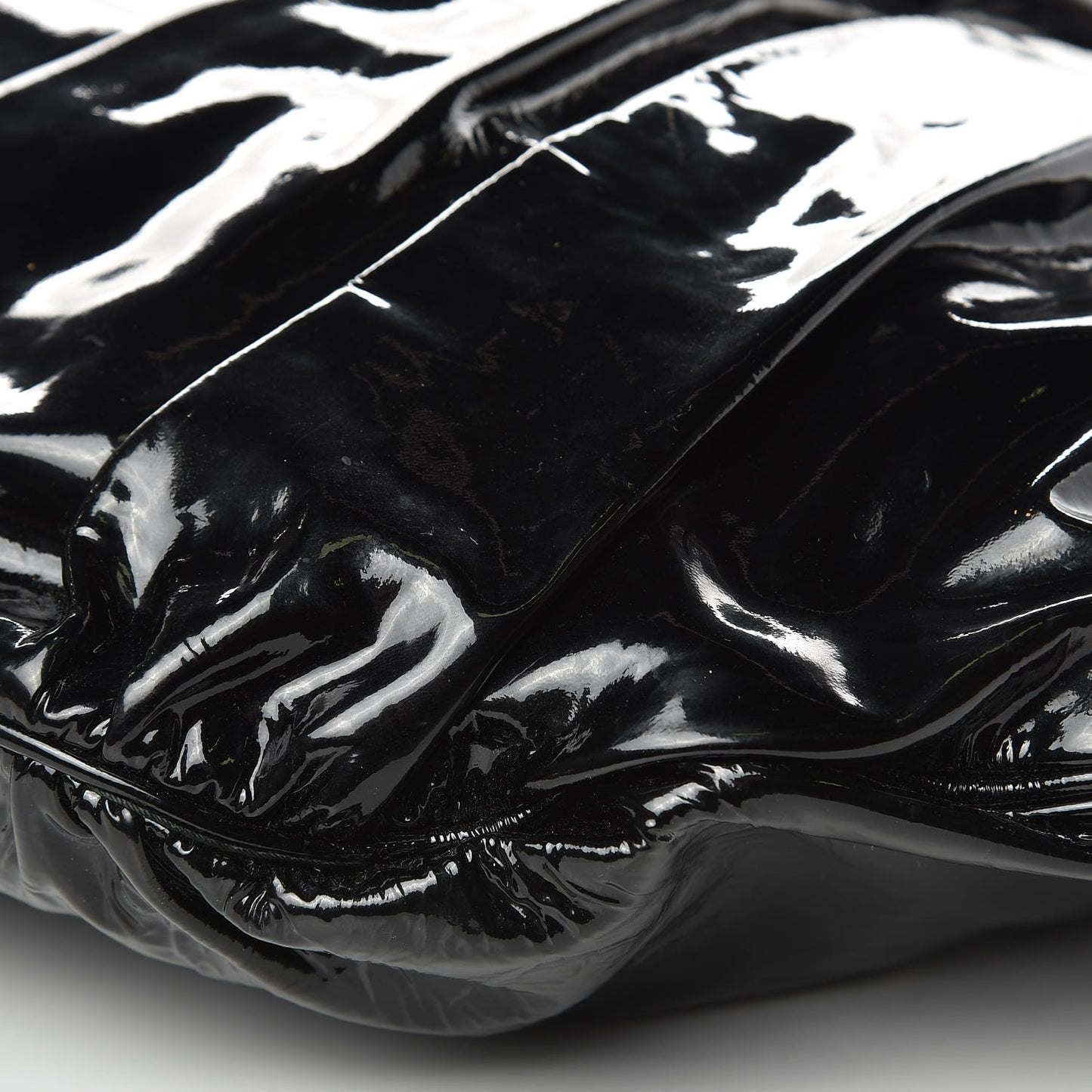 Patent Large Hysteria Top Handle Bag Black