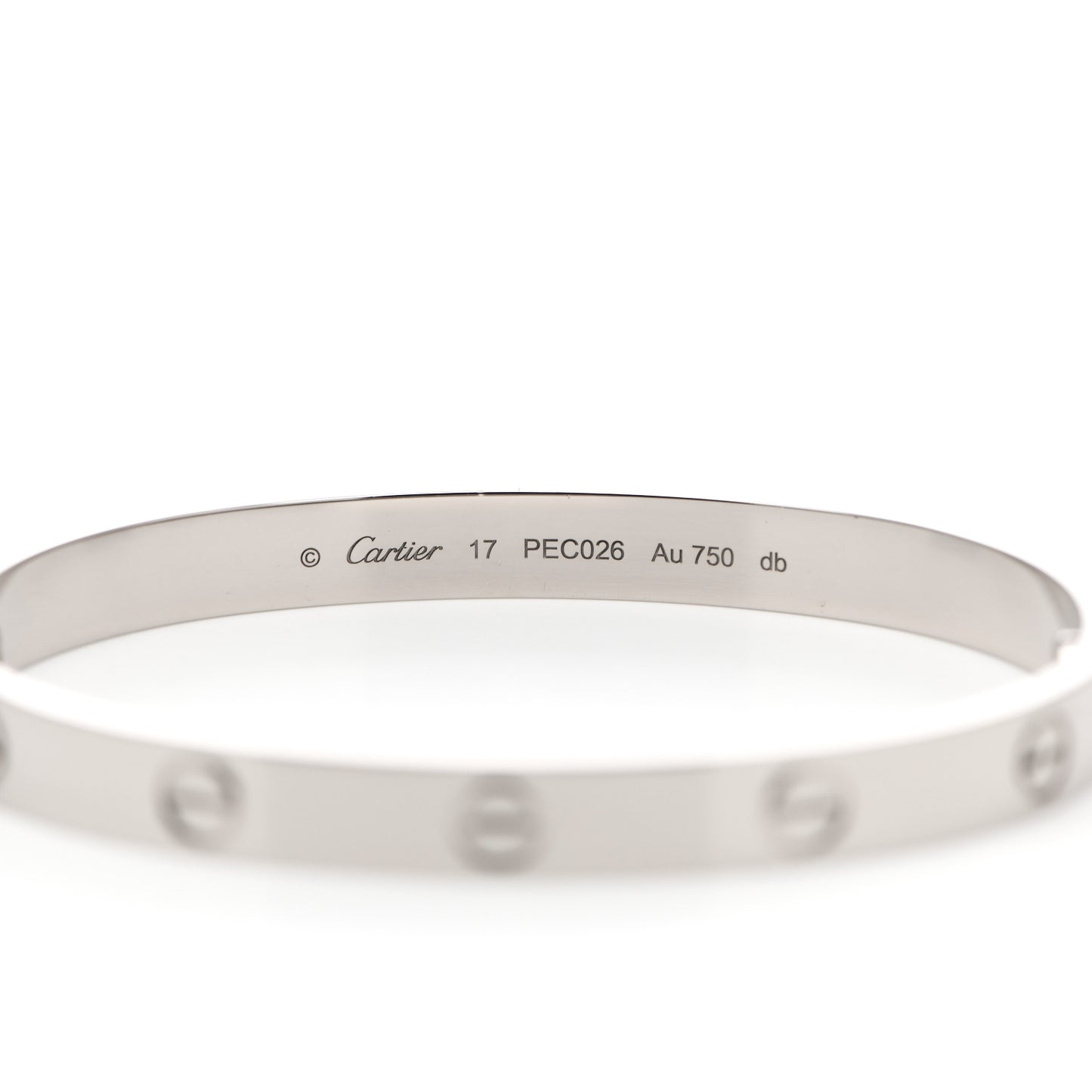 18K White Gold LOVE Bracelet 17