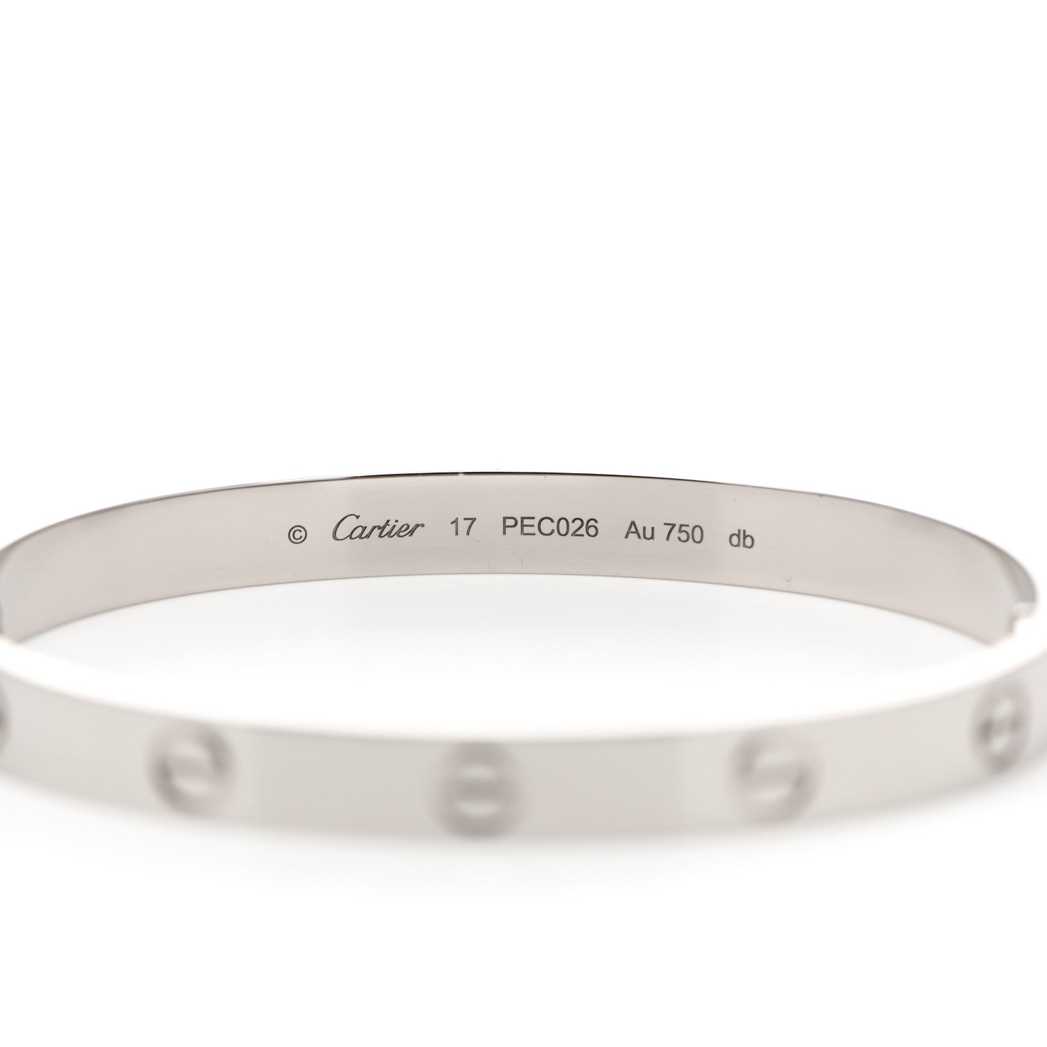 Cartier 18K White Gold LOVE Bracelet 17 3 of 6