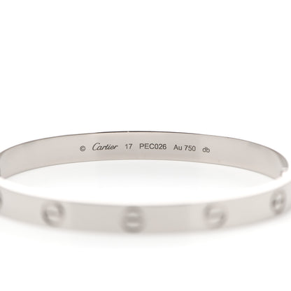 Cartier 18K White Gold LOVE Bracelet 17 3 of 6