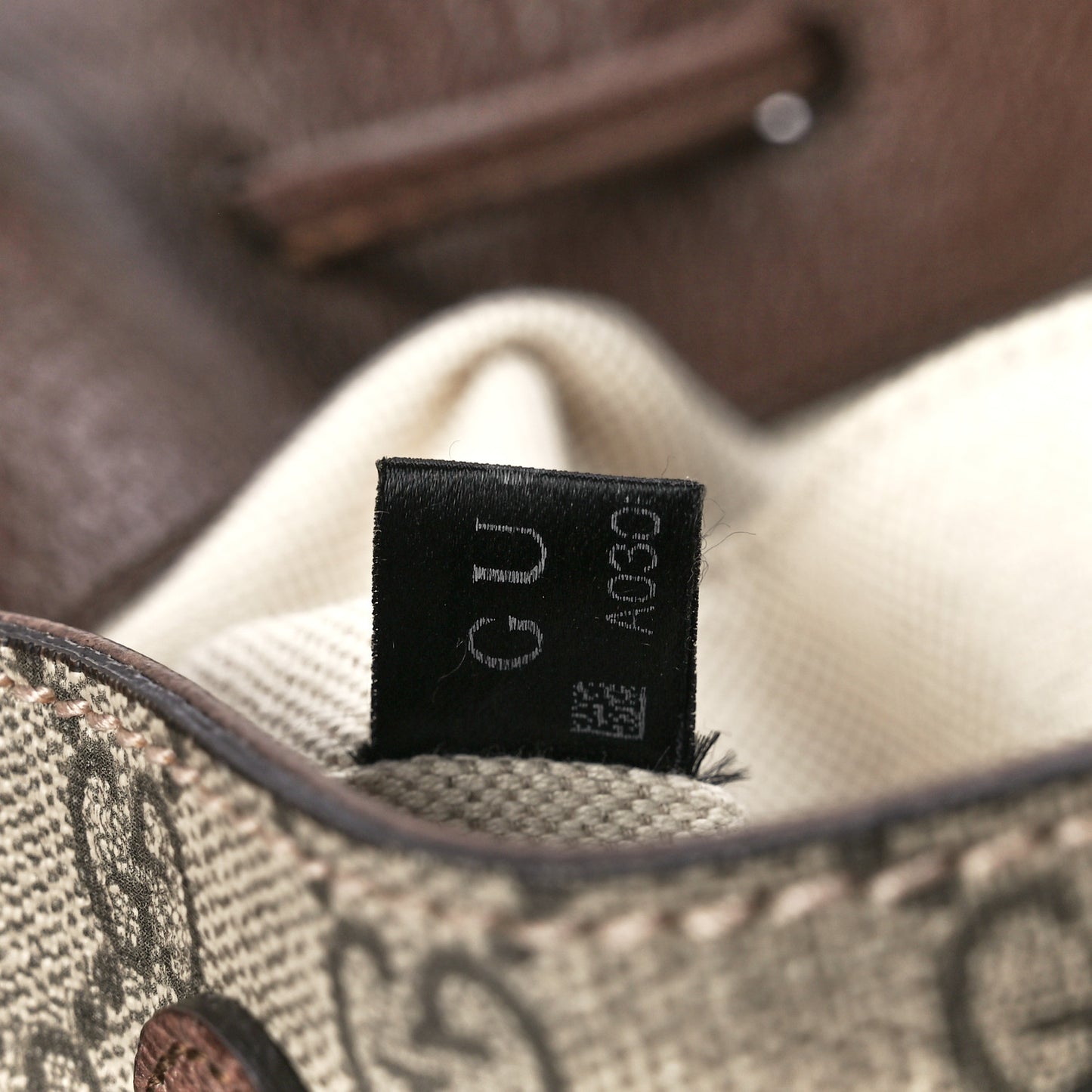 GG Supreme Monogram Neo Vintage Drawstring Bucket Backpack Beige New Acero Crop