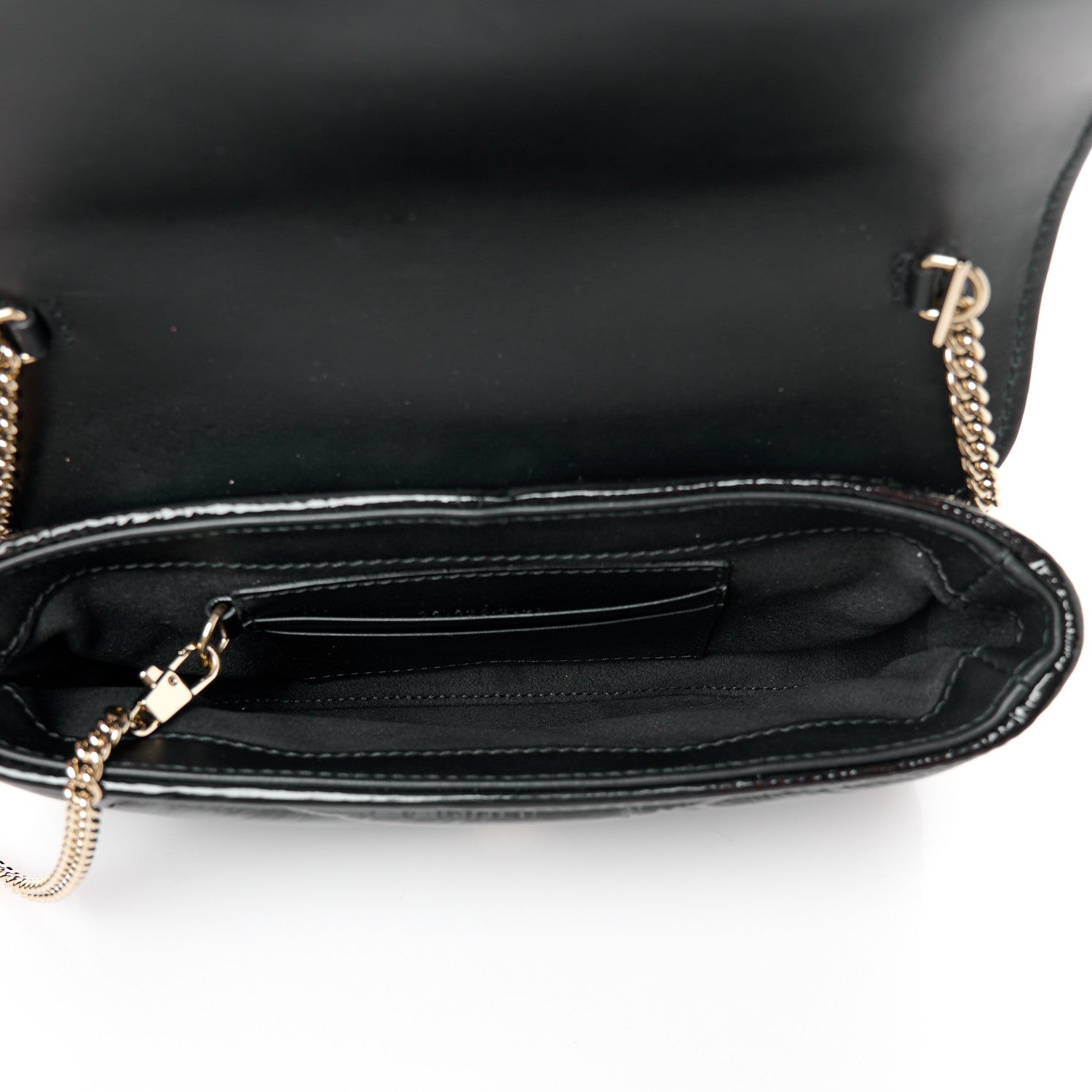 Gucci Patent Lambskin Matelasse Mini GG Marmont Shoulder Bag With Case Black 6 of 11