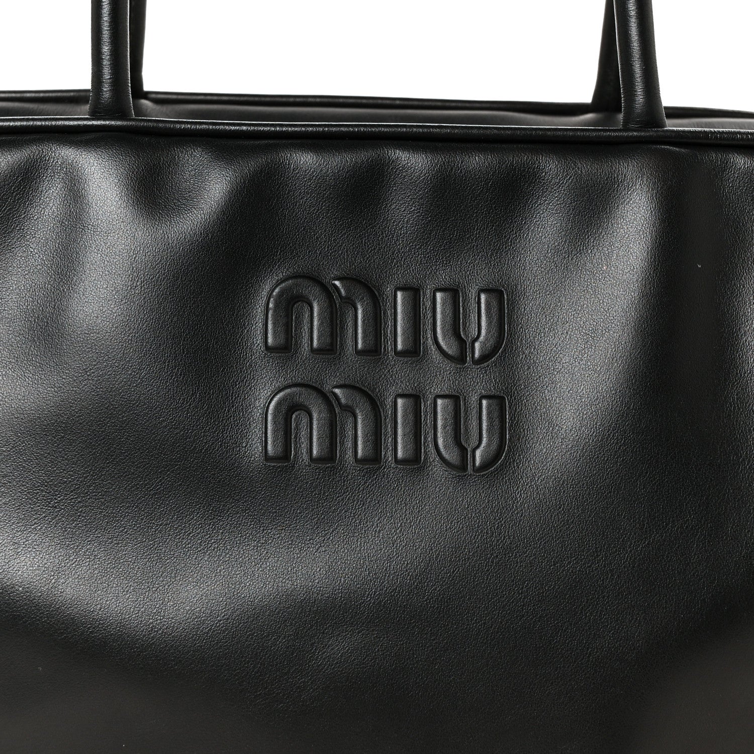 Miu Miu Soft Calf Softy Large Beau Top Handle Bag Black 7 of 9